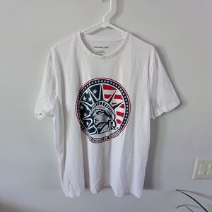 Fourcast Statue Of Liberty USA Graphic Tee White PaForcast White Graphic T-Shirt